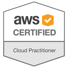 AWS Cloud Practitioner — badge de certificação